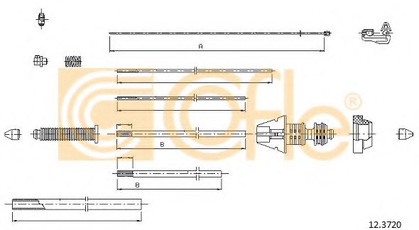 COFLE 12.3720 Cable, parking brake